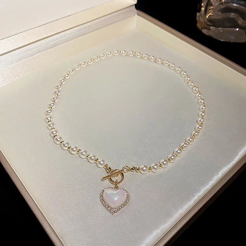 Heart Pearl Mermaid Pendant Necklace – Luxury Women’s Fashion Jewelry